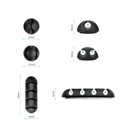 Набор клипс для крепления бытовых проводов ONKRON CM-1 Black (4603728441726)