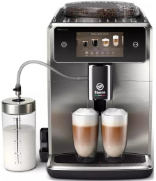 Кофемашина автоматическая Saeco SM8785/00, 15Бар, с автоматическим капучинатором, серебристый