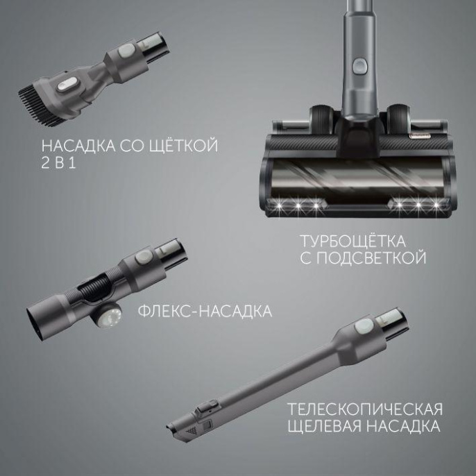 Ручной пылесос handstick RED SOLUTION RV-UR3200, 400Вт, серый/серый