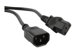 Шнур питания Hyperline PWC-IEC13-IEC14-1.0-BK C13-С14 проводник.:3x0.75мм2 1м 230В 10А упак.:1шт