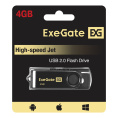 USB-флеш накопитель ExeGate Jet 4GB черный USB2.0, 480Mbps, пластик/металл EX302029RUS
