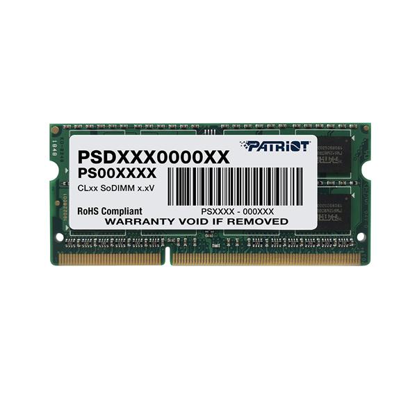Оперативная память Patriot PSD34G1600L2S DDR3L - 1x 4ГБ 1600МГц, для ноутбуков SO-DIMM , Ret
