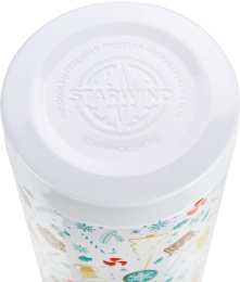 Термос StarWind 11-1000, 1л, белый/ рисунок