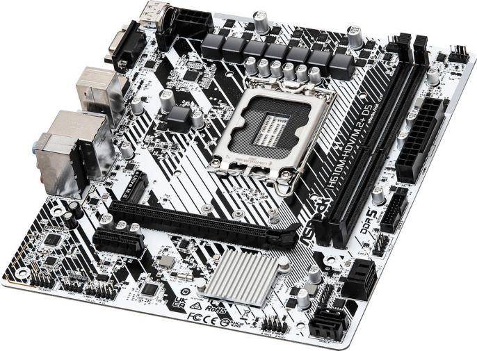 Материнская плата Asrock H610M-HDV/M.2+ D5 Soc-1700 Intel H610 2xDDR5 mATX AC`97 8ch 7.1 GbLAN+VGA+HDMI+DP