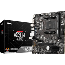 Материнская плата MSI A520M-A PRO, Socket AM4, AMD A520, mATX, Ret