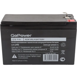 Аккумулятор свинцово-кислотный LA-1290 12V 9Ah GoPower 00-00017022