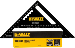 Угольник строительный DeWalt DWHT25227-0 (двусторонний, измерительная шкала: сантиметры, цена деления: 5мм, длина измерения: 18cм)