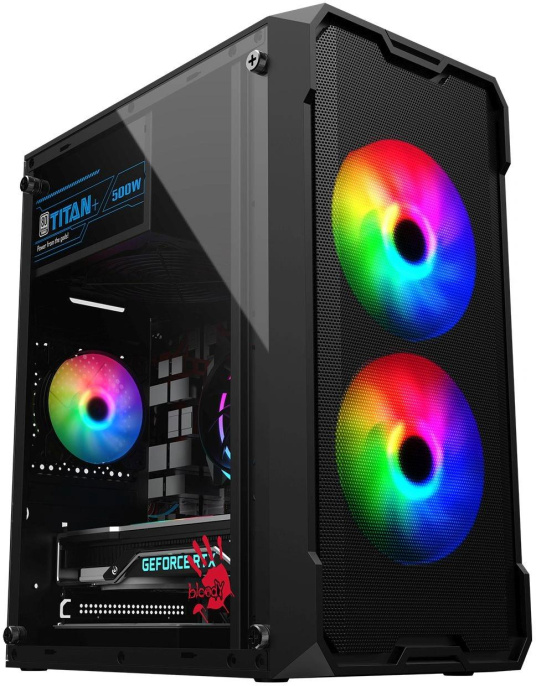 Корпус Bloody CC-129 черный без БП mATX 1x80mm 2x120mm 1xUSB2.0 1xUSB3.0 audio (CC-129-BK)