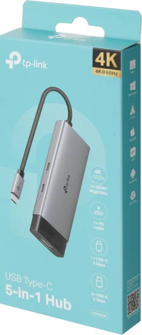 Хаб (разветвитель) TP-LINK UH5020C, серый
