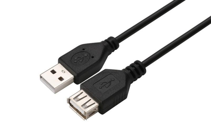 Кабель USB2.0 M -USB F 1.5M 00-00029634 BLACK GOPOWER
