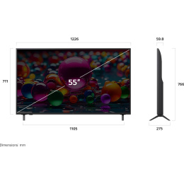 55" Телевизор LG 55UA75009LA.ARUG 4K Ultra HD, СМАРТ ТВ, WebOS, черный