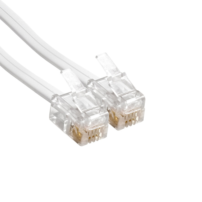Шнур (патч-корд) телефонный ExeGate TC4P4C-4M-W (витой, RJ-10 (4P-4C), 4м, белый) EX298650RUS
