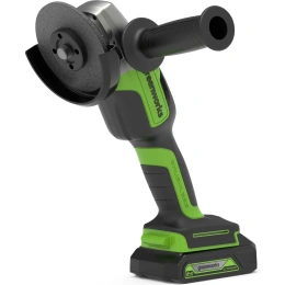 Угловая шлифовальная машина аккумуляторная GreenWorks, GD24AG 24V бесщеточная 2 АКБ и ЗУ 3200207UA