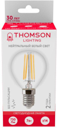 Лампа филаментная Thomson E14, шар, 7Вт, TH-B2084, одна шт.