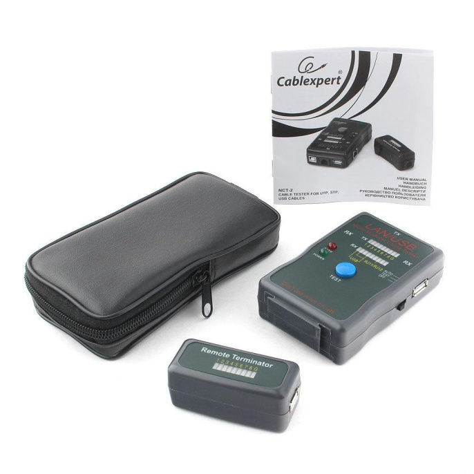 Тестер Gembird NCT-2 LAN Cablexpert , 100/1000 Base-TX, для UTP, STP, RJ-11, USB-кабеля