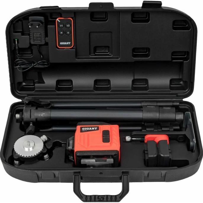 Лазерный самовыравнивающийся уровень Gigant профессиональный, в кейсе, со штативом, 1 м (12 линий) GBLL-11