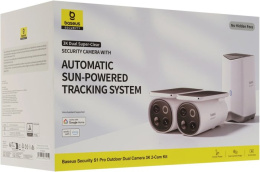 Видеокамера Baseus S0TX002131 Security S1 Pro Dual 3K 2-Cam Kit White S0SU00 станция: встроенная сирена 90 дБ, память 16 ГБ, подключение: Wi-Fi 2.4 ГГц, радиус