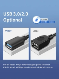 Удлинительный кабель CABLETIME CA14E (CT-AMAF2.0-PB0.5) 0.5 м, черный, ПВХ USB2.0 AM-AF