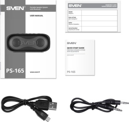 Колонка портативная SVEN PS-165 черный (16Вт, USB, Bluetooth, питание от USB/аккумулятора) (SV-022372)