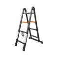 Телескопическая алюминиевая бытовая лестница-стремянка Rockforce 1.3+1.3 м, 4+4 ступеней RF-UP130-M 54184
