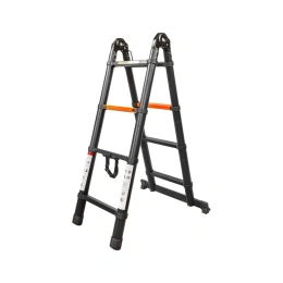 Телескопическая алюминиевая бытовая лестница-стремянка Rockforce 1.3+1.3 м, 4+4 ступеней RF-UP130-M 54184