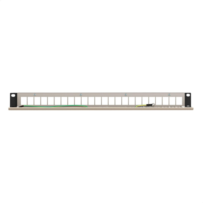 Патч-панель модульная ExeGate EPPB-19-24-STP (19", STP, 24 port, наборная, экранированная, 1U, RoHS, с кабельным органайзером, Black, RTL) EX297321RUS
