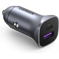 Автомобильное зарядное устройство UGREEN CD130 40858 USB-C PD+USB-A QC 30W Fast Car Charger + SCP22.5W. Цвет: серый