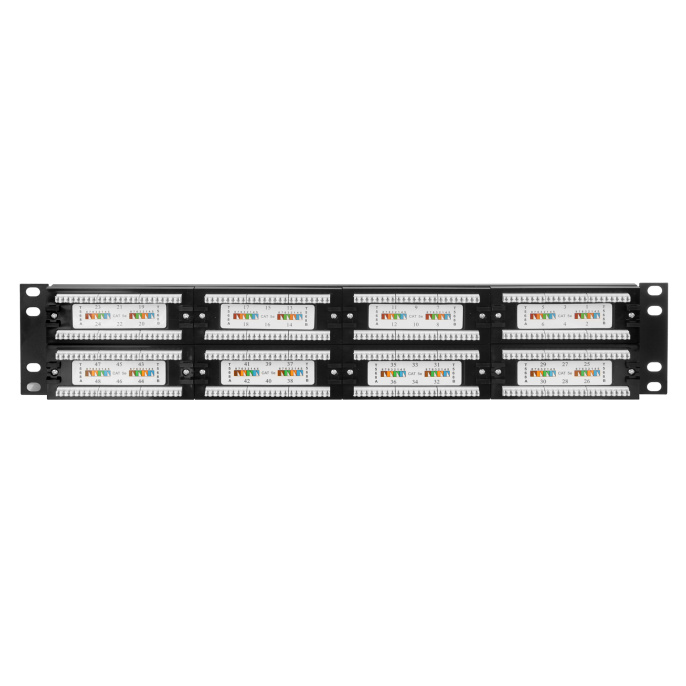 Патч-панель ExeGate EPP3-19-48-8P8C-C5e-110D (19", UTP, 48 port, cat.5e, KRONE&110(dual IDC), 2U, RoHS, Black, RTL) EX256753RUS
