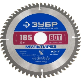 Диск пильный по алюминию Мультирез 185x30 мм; 60T Зубр 36907-185-30-60_z01