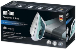 Утюг Braun SI7042GR, с паровым ударом, 2400Вт, белый и бирюзовый
