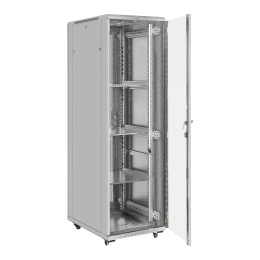 Шкаф телекоммуникационный 19" напольный 42U ExeGate EC-FS-42U.600.800.G.V.GREY (19”, 42U, 600x800x2054mm (ШхГхВ), передняя дверь закаленное стекло, задняя перфорированная дверь, съемные боковые панели, пыле- и влагозащита IP20, (EX300276RUS)