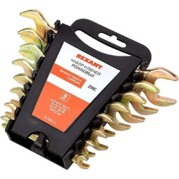 Rexant 12-5844-2 Набор ключей рожковых 6х7-20х22мм , 8 шт, желтый цинк