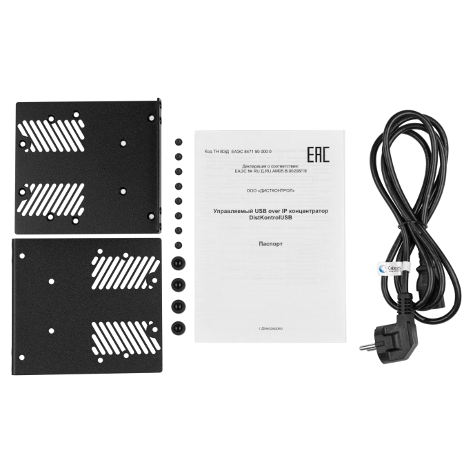 Управляемый USB over IP концентратор DistKontrolUSB-48 с 48 портами USB с 2 блоками питания / Ethernet 2 x 10/100/1000 Mb / Защитный модуль с замком