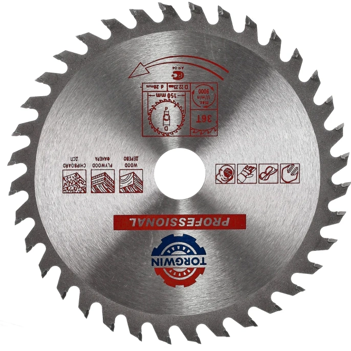 Диск пильный по дереву 150х22.23/20 мм, 36Z TORGWIN S11605