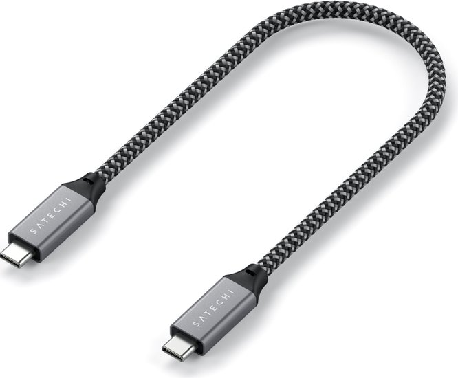 Кабель Satechi USB4 C to C длина 25 см. Цвет: серый космос (ST-U4C25M)