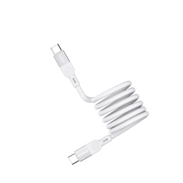 Кабель Momax Mag.Link DC35W USB-C-USB-C 100W 1м Белый магнитный, USB 2.0, PD 3.0, материал: нейлон, алюминий