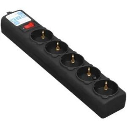 PowerCube Фильтр-удлинитель 1.9м, 5 розеток,10А SPG5-С2 , черный графит