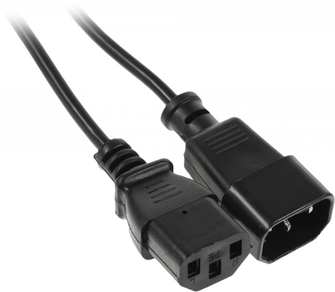 Кабель-удлинитель Ningbo AN23-1008 IEC C13 IEC C14 1.8м черный