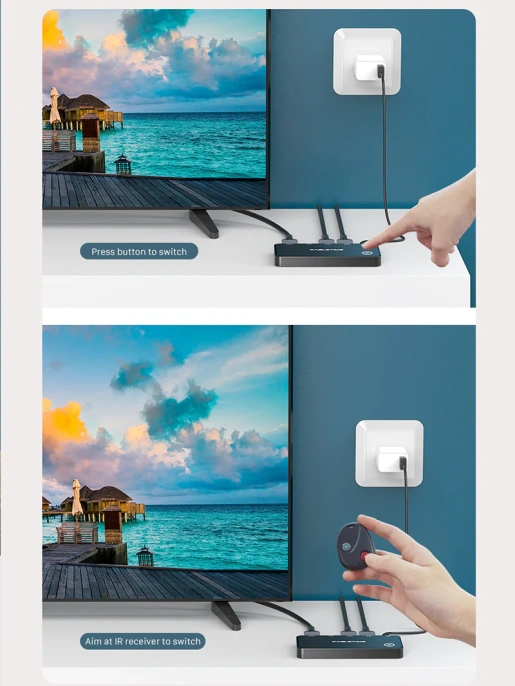 Переключатель CABLETIME CP31B (CT-HS4K3-PB) HDMI 3-в-1, 4K@30 Гц, черный