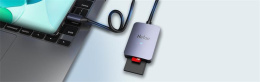 NETAC Картридер Netac WK12 WK12GYCN USB3.2 SD, SDHC, SDXC, microSD, microSDHC, microSDXC, Серебристый