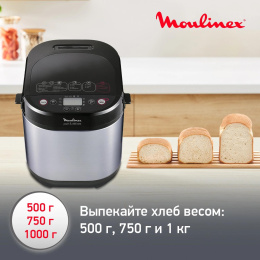 Хлебопечь Moulinex Pain & Delices OW240E30 650Вт серебристый/черный 7211002289