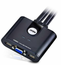 КВМ перевключатель ATEN 2-Port USB VGA Cable KVM Switch with Remote Port Selector CS22U-A7 CS22U-AT