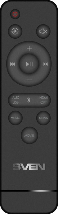 Саундбар SVEN SB-2055, черный 80 Вт, Bluetooth, HDMI, ПДУ, Optical, USB, дисплей SV-022471
