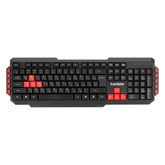 Клавиатура ExeGate Multimedia Professional Standard LY-505M (USB, полноразмерная, влагозащищенная, 114кл., Enter большой, 8 красных клавиш, мультимедиа, длина кабеля 1,5м, черная, Color Box) EX296103RUS