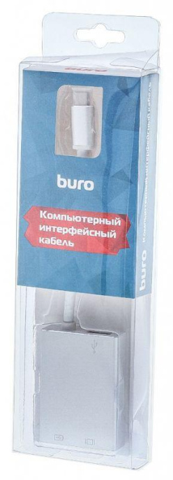 Адаптер Buro USB Type-C m - miniDisplayPort f , 0.1м, серебристый [bhp]
