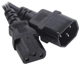 Кабель питания ExeGate Power EC-3P-C13- C14/3x0.75Cu C13- C14, VDE-250V-3*0.75mm2, медь, черный, 10A, 3м EP280628RUS