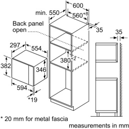 Микроволновая печь Bosch BFL524MB2 20л. 800Вт черный (встраиваемая)