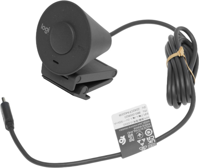 Web-камера Logitech HD Webcam Brio 300,  черный/черный [960-001438]