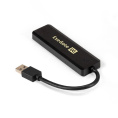 USB-Хаб концентратор 4-в-1 ExeGate DUB-4P/1 кабель-адаптер USB3.0 -- 4xUSB3.0, доп. разъем USB Type-C для подключения источника питания, Plug&Play, черный EX293980RUS