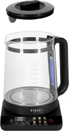 Чайник электрический Red Solution KG1330D 2л. 2000Вт прозрачный/черный корпус: стекло/пластик